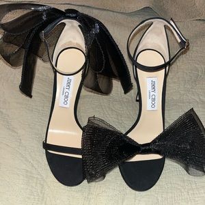 Brand new Jimmy Choo black bow heels!